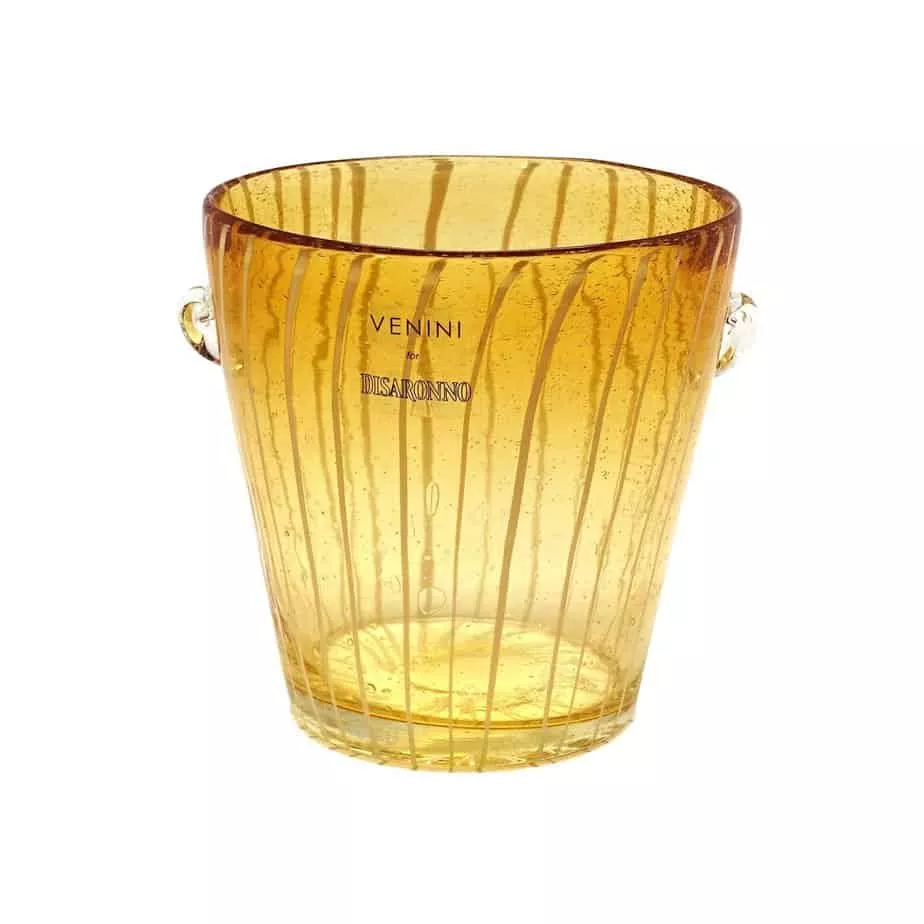 modern venini murano amber art glass ice holder 5785