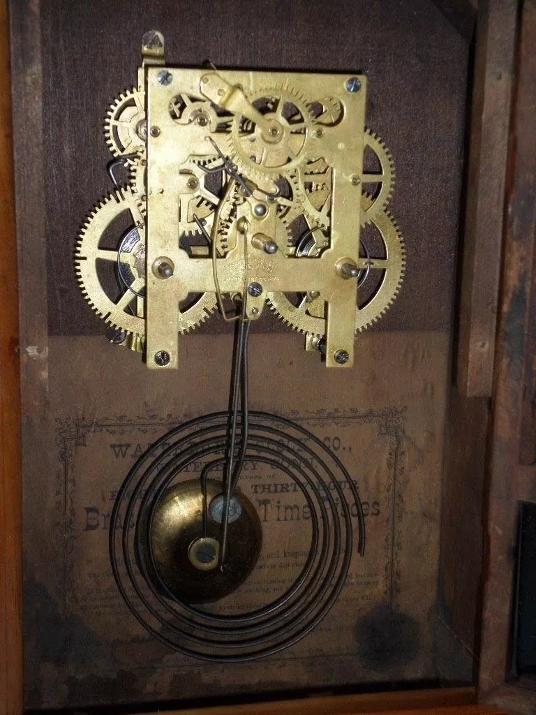 Waterbury 30 hour brass clock movement