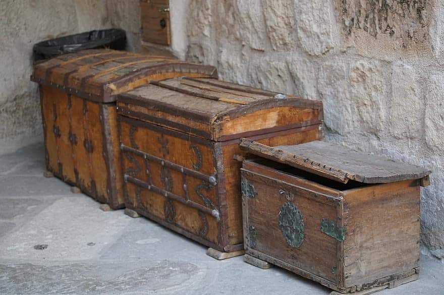 antique luggage trunk