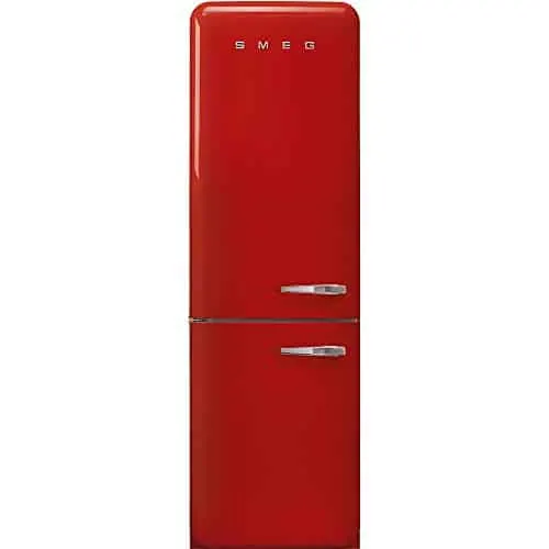 Smeg FAB32ULRD3 50's Retro Style Aesthetic 24" 50’S Style Refrigerator With Automatic Freezer, Red, Left Hand Hinge