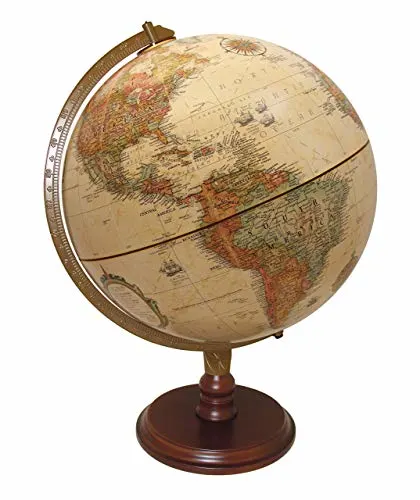 Replogle Lenox, 12"/30cm diameter Antique Style, Desktop Globe, Classic World Globe with up-to-date Cartography, Made in USA