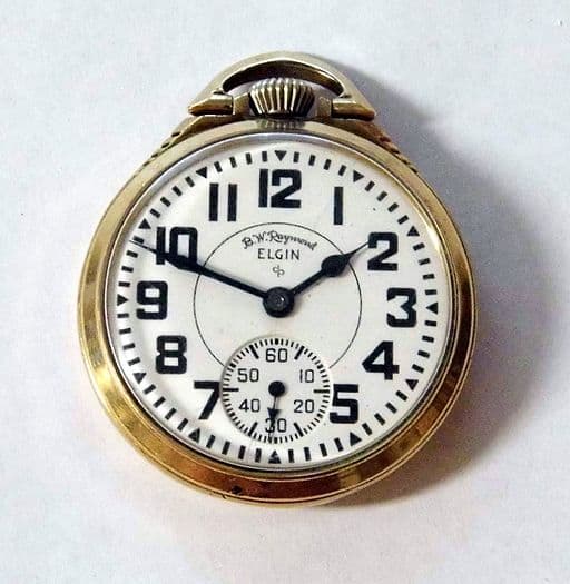 Vintage Elgin Railroad Pocket Watch, 10 K Gold Filled Case, 21 Jewels, 8 Adjustments (9763729373)