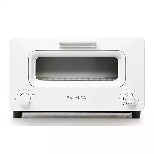 BALMUDA The Toaster | Steam Oven Toaster | 5 Cooking Modes - Sandwich Bread, Artisan Bread, Pizza, Pastry, Oven | Compact Design | Baking Pan | K01M-WS | White | US Version