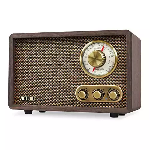 Victrola Retro Wood Bluetooth AM/FM Radio with Rotary Dial | Amazon