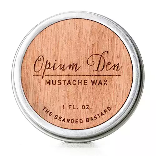 The Bearded Bastard Opium Den Mustache Wax for Men | Tame & Style Your Mustache | Excellent Grooming, Excellnet Scent (1 Oz.)